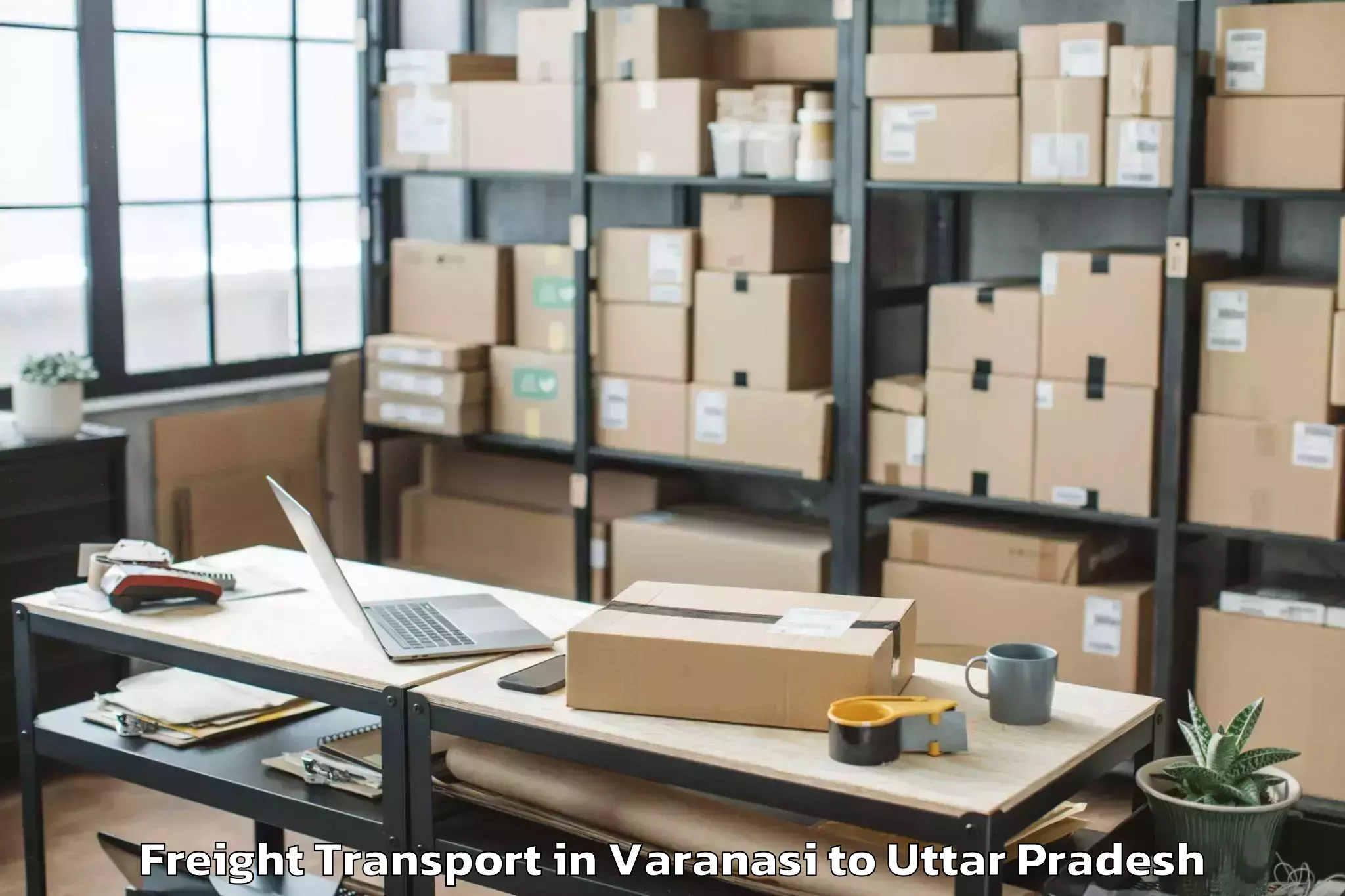 Trusted Varanasi to Bidhuna Freight Transport